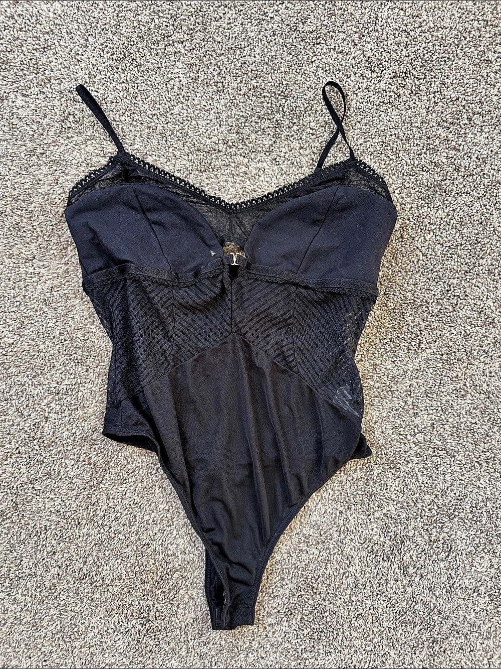 Free People Intimately Women’s Small Black Sheer Bodysuit EUC